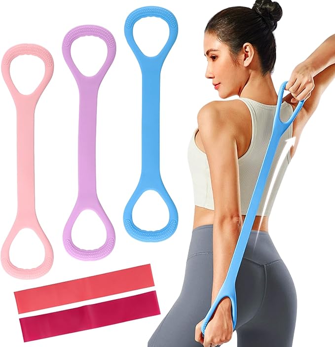 3pcs Figure 8 Fitness Resistance Band Elastic Bands for Working Out Elastic Rope Stretch Fitness Band Training Exercise Bands for Women Yoga