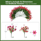 Artificial Flowers Faux Plants for Outdoor Fake Flower Spring Decoration, 12 Bundles Silk Daisy Bulk UV Resistant Realistic for Outside Porch Patio Balcony Planter Yard Garden Home Decor(Pink)