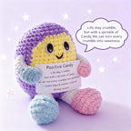 Emotional Support Handmade Positive Candy Crochet Gift and Knitted Keepsake Desk Decor for Women Friends Coworkers Mom, Birthday Mother's Day Encouragement Present