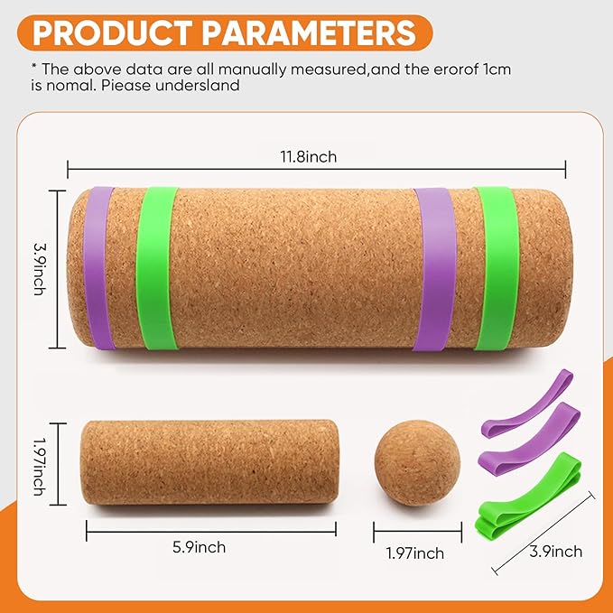 Cork Balance Board,Foot Balance Cork Roller,Premium 4-in-1 Foot & Ankle Strengthener Kit.Portable Design Balance Trainer Kit for Improve Foot Health & Function，Prevent Falls