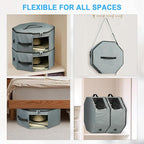 Hat Box for Travel & Home Closet Storage, Side Reinforced Octagonal Case, Crush-proof, Dust-proof for Cowboy, Panama & Fedora Hats, Grey