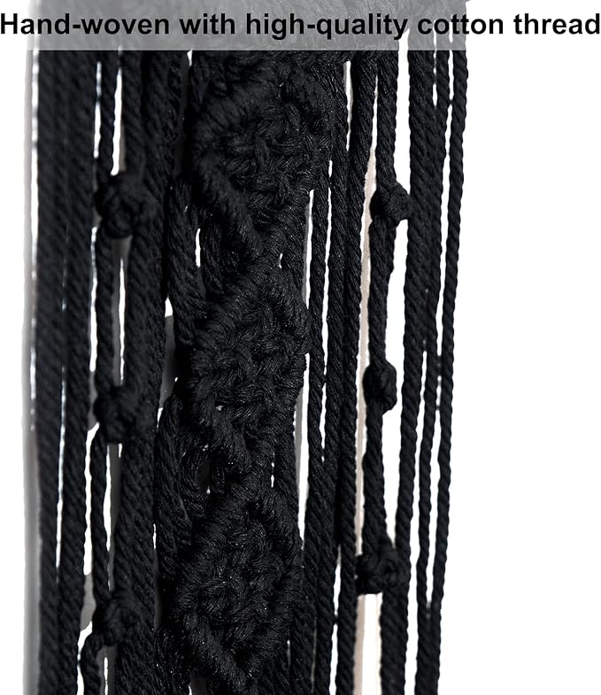 MOONFLY Black Moon Dream Catcher with Handmade Crystal Stone Design Woven Cotton Boho Macrame Wall Hanging Home Decoration Ornament Craft Gift(Black Crystal Stone Moon)