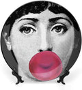 Lina Cavalieri Plate, Wall Decorative Plate, Mysterious Face Plate Wall Hanging Decoration,Including Bracket and Special Spring Hook, 8inch, Style6