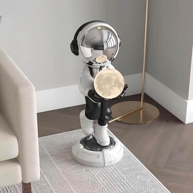 Astronaut Statue, Spaceman Sculpture, Home Decor Sculpture, Cool Metal mask Decoration, Large Spaceman Figurine Decoration