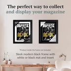 Creative Picture Frames 8.75 x 11.75 Magazine Frame with Full-Strength Glass, Holds Up To A 1/4" Thick Media with Installed Hangers for Easy Mounting, 11x14 Black Frame with White Mat