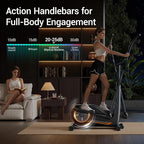 CURSOR Elliptical Exercise Machine, Elliptical Machine for Home with Hyper-Quiet Magnetic Driving System,8 Levels Resistance, 350LBS Weight Capacity，Compact Elliptical with 12IN Stride & LCD Monitor