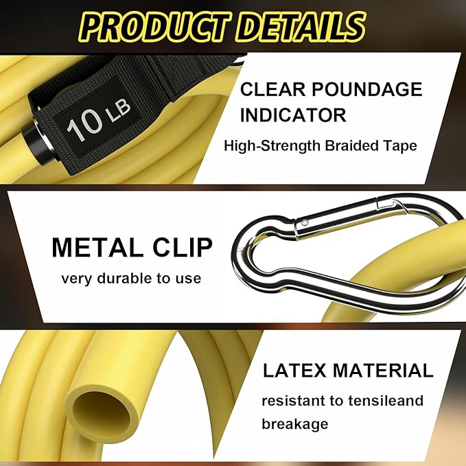 WHATAFIT Resistance Bands Set with Handles - Exercise Bands Home Gym Strength Training Equipment, Includes Door Anchor & Ankle Straps for Full Body Workout Bands, Physical Therapy - for Men and Women