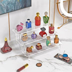 3 Tier Acrylic Display Risers, Large Perfume Organizer Stand, Clear Cupcake Stand Holder, Display Shelves for Figurines, Dessert Shelf for Party, Risers Display Stand for Decoration (1 Pack)