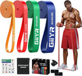 Resistance Bands Set for Men & Women - 4 Levels Exercise Band with Door Anchor, Pull Up Bands for Strength Training, Stretching, Powerlifting, Home Workouts