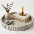 OAKOA Round Decorative Tray for Coffee Table Decor - Concrete Round Tray Home Decor - Bandejas Decorativas - Circle Coffee Table Centerpiece