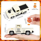 Fall Pumpkin Metal Truck Fall Home Kitchen Decorations with 8 Pcs Plastic Pumpkin, Vintage Farmhouse Tabletop Tiered Tray Decor for Summer Home Kitchen Mantel Shelf Bookshelf Mini Truck Decor
