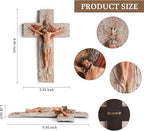 Rlcvecv Crucifix Wall Cross,Jesus Wall Art Cross Decor Catholic Gifts,Religious Crosses for Home Decor
