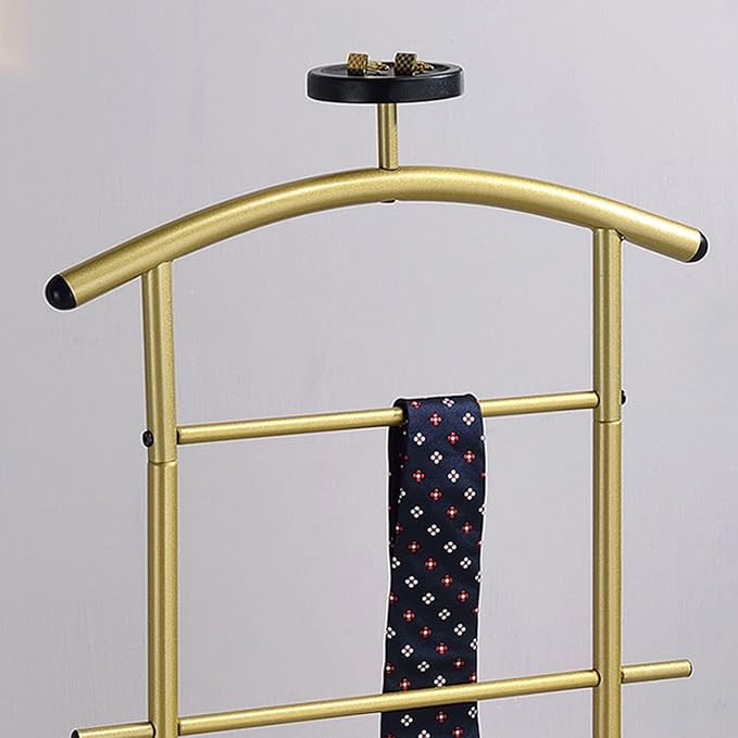 Kings Brand Furniture - Menros Metal Suit Valet Stand, Clothes Rack (Gold)
