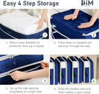 DIMJ Comforter Storage Bag - 100L Large Capacity Blanket Storage Compression Bags, Washable Space Saving Self Compression Organizer with Window Handles, Space Saver for Clothes, Bedding, Sheet