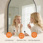 Sweetcrispy 38"x30" Arched Black Bathroom Mirrors for Wall, Bathroom Mirrors for Over Sink, Metal Framed with HD Shatter-Proof Glass for Entryway, Living Room, Bedroom, Home Decor