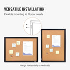 VEVOR 24 x 36 Cork Board, Large Bulletin Board with Black MDF Frame, Wall Mounted Pin Board for Office, School and Home Decor, Hanging Message Board for Pictures and Notes, 10 Push Pins Included