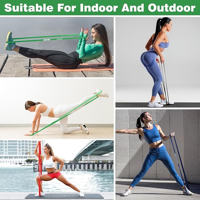 Resistance Bands, Pull Up Bands, Workout Bands for Exercise, Thick Heavy Resistance Band Set with Door Anchor, Elastic Bands for Body Stretching, Training at Home/Gym for Men & Women