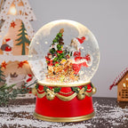 Christmas Snow Globe Musical Santa Claus with Presents Xmas Tree Red Water Snow Globes LED Light Change Music Box Home Christmas Decor for Kids Santa Snow Globes