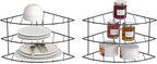 Deco Brothers 3-Tier Counter and Cabinet Corner Shelf Organizer, 2 Pack, Black