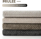 MIULEE Pack of 4 Couch Throw Pillow Covers 24x24 Inch Neutral Soft Decorative Chenille Pillow Covers Farmhouse Boho Accent Cushion Covers for Mid Century Modern Spring Decor Sofa Bedroom Living Room
