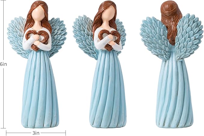 Remembrance Angel Figurines,Sympathy Gifts for Loss of Loved one,Grief Gifts for Women,Memorial Gifts to Hold Each one Safely in Your Heart,Sculpted Hand-Painted Figurine.Keep Memories Alive