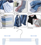 Clothes Pants Hangers, Space-Saving Skirt Holders with 360 ° Swivel Hooks, Adjustable Clips, Trouser Hangers, Clothes Coat Garment Jeans Hangers (20 Pack, Blue)