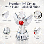 Crystal Guardian Angel Figurine – Glass Angel Statue Collectible, Sparkling Crystal Angel Figurines Gifts for Women, Men, Mom, Friends Home Office Decor (Clear)
