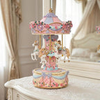 Vintage Carousel Horse Music Box - Rotating Horse Musical Figurine Carrusel De Navidad, Ideal Birthday, Christmas, Valentine's Day Gift for Girls, Women, Girlfriend, Mom Home Décor & Gift(Pink)