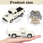 Coffee Decor for Coffee Bar Metal Truck with Coffee Beans Burlap Sack Vintage Pickup Mini Diecast Truck for Farmhouse Coffee Station Home Coffee Bar Tabletop Decorations