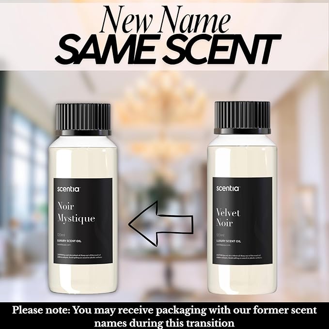 Scentia Noir Mystique – Hotel-Inspired Diffuser Oil, 120 ml (0.67 fl oz) | Essential Oil Blend of Rose, Bergamot, Lemon & Musk | Luxury Aroma for Aromatherapy Diffusers & Humidifiers