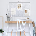 Felt Bulletin Board 35" x 24" - Stylish Cork Board Alternative for Office & Wall Decor – 6 Customizable Adhesive Tiles w/Golden Pins are Perfect to Display Your Photos