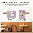 DOLLAR BOSS Bulletin Boards with Linen 1-Pack 16''X 12'' Double-Sided Cork Board for Walls Wood Framed Bulletin Boards, Small Pin Board for Home Kitchen Office Decorative Hanging 10 Pushpins, Purple