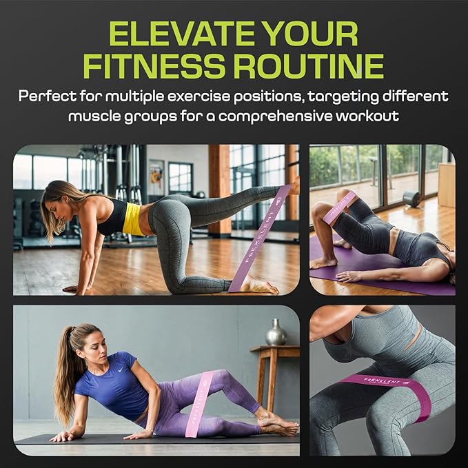 Fabric Resistance Bands for Working Out – 5 Strength Levels from Extra Light to Extra Heavy – Thick Workout Bands for Legs, Glutes, HIPS, Stretching, Strength Training with Storage Bag