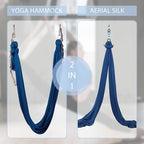 Aerial Silks Yoga Swing Set - 9/11 Yards Aerial Yoga Hammock Kit Anti-Gravity Flying for Fitness, Low/Non Stretch Nylon Tricot Fabric Hardware Included for Dance