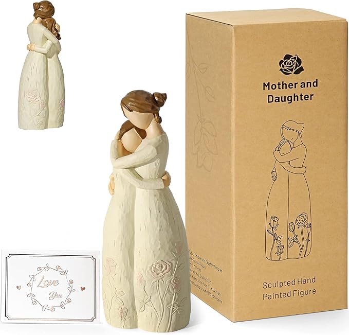 Gifts for Mom from Daughter - Sculpted Hand-Painted Mother and Daughter Figurines, Perfect for Birthday, Mother's Day, Thanksgiving and Christmas.