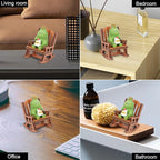 Miniature Frog Figurine Desk Decor, Cute Frog Statue, Mini Frog Garden Decor Resin, Funny Frog Figure Decorations Fairy Garden Accessories Gifts for Home,Office,Room Ornament(Chair Cake)