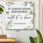 Inspirational Wall Art Motivational Painting Wall Decor for Office Living Room Bedroom, It Always Seems Impossible until It's Done Canvas Posters Art Work Gift (8 X 8 Inches, Framed)