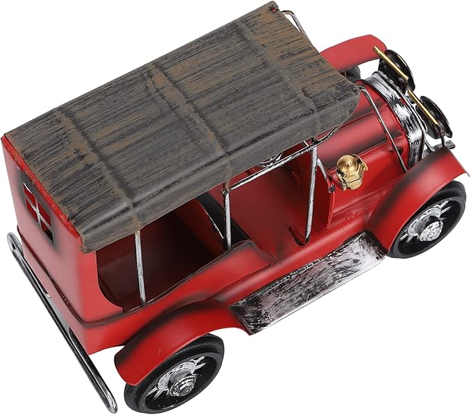 que Car Model, Vin Retro Car, Iron Crafts Desktop Ornament with Dte Ship, Metal or Home Bar,