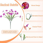 16 Pcs Artificial Fake Flowers for Outdoor Spring Decoration, Faux Silk Flowers No Fade Uv Resistant Daisy Flower Plants for Outdoor Planters Garden Yard Porch Patio Balcony Pathway Decor (Mix)