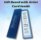 Sparkling Art Glass Mezuzah - Easy Mount Indoor or Outdoor - Weatherproof Metal Case - Gift Box and Non-Kosher Scroll Included - Hand Made in USA - Guaranteed for Life! (Opal Blue)