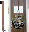 Wreath Hanger (Bronze-1 Pack) - Stainless Steel Adjustable Door Hanger for Front Door, 15-24inch, 20lb Weight Capacity