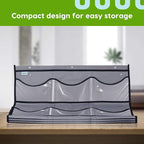 Unjumbly Baseball Hat Rack, 24 Pocket Over-The-Door Hat Organizer with Clear Deep Pockets to Display Baseball Caps Collection, Complete with 3 Over Door Hooks (Grey, 24 Pockets)