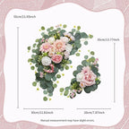 Odouzy Artificial Wedding Arch Flowers for Wedding Sign,Set of 2 for Welcome Ceremony Sign,Faux Floral Swags, Banquet and Reception Backdrop Floral Decoration (Pink)