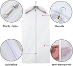 6 Pack Garment Bags for Hanging Clothes (24x40") - Dustproof Suit Bags for Closet Storage - Durable PEVA Covers with Sturdy Zipper for Coats, Jackets & Dresses (Translucent)