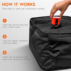 Vacuum Bags with Wireless Pump– Space Saver Compression Bags for Luggage, No Checked Baggage, Triple Your Luggage Space, IP68, Reusable, Fits 20/24/28 Inch Suitcase (3PC+Pump (No Tracker))