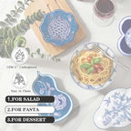 Hand-Painted Blue and White Ceramic Plate 6.7 Inch, Floral Chinoiserie Decorative Plate for Shelf Cabinet, Kitchen Dinnerware Dessert Cheese Sushi Snack Dishes, Great Housewarming Gift