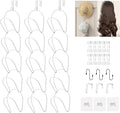 LINFIDITE 15 Pack Baseball Hat Rack Hanger Holder Organizer Multi Hook Wall Mounted Over Door Cap Display Storage Rack Cap Holder, Closet HangingStorage Rack w Hanging Hook White