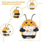 WenmthG „Be Yourself“ Emotional Gifts - Funny Positive Crochet Honeybee, Handmade Doll Support Animals Gifts for Women Men Friends Coworkers
