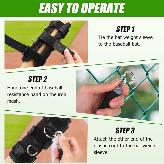 TOBWOLF 4PCS Baseball Exercise Bands with Interchangeable Grips, Baseball Resistance Trainer for Pitching & Throwing, Training Aid for Baseball Softball Pitchers to Build Arm Strength, Warm-Up