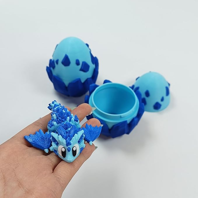 Enchanted 3D Egg with Miniature Inside - Handcrafted Printed Collectible | Fantasy Decor & Gift (Crystal Dragon & Egg (Box))